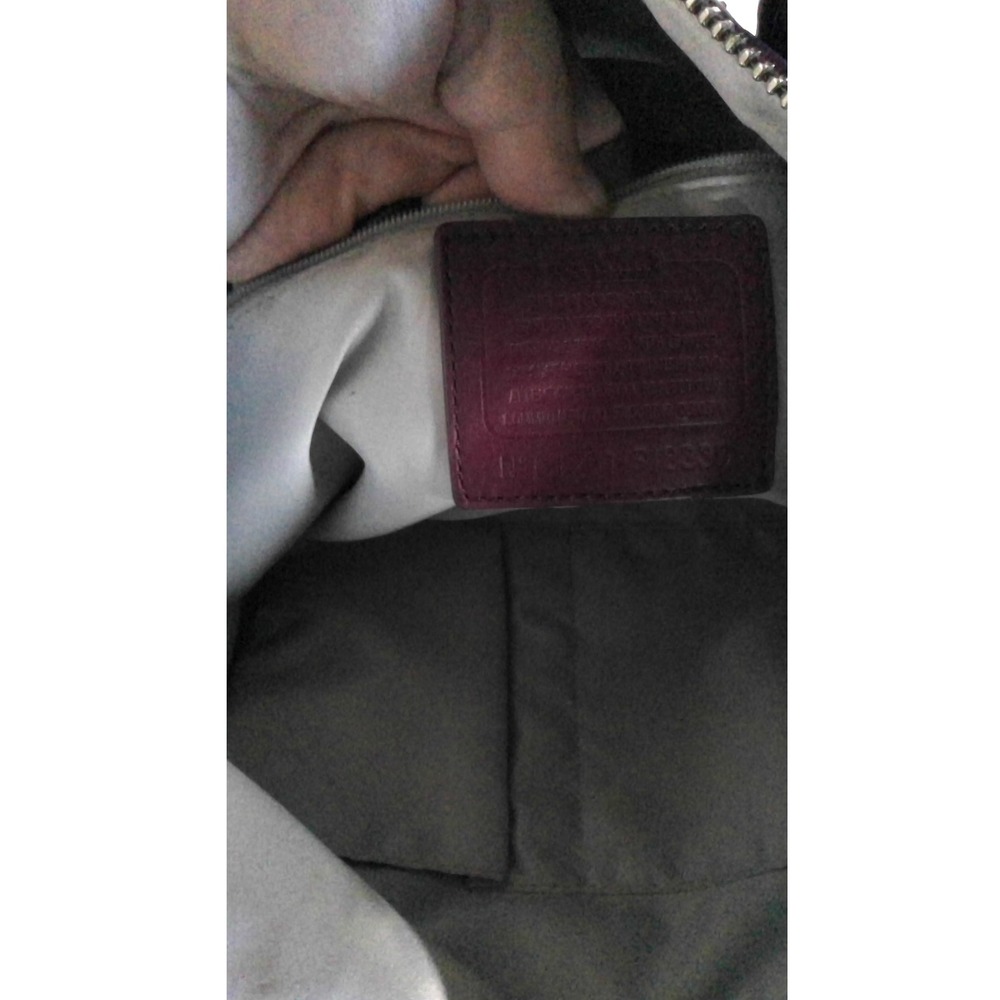 Coach Signature C Monogram Tote Bag Khaki Plum Burgundy Patent Leather F18335 - Picture 4 of 5